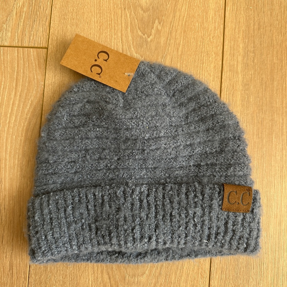 C.C Adult Gray/Blue Knit Beanie